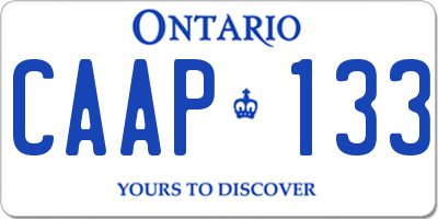 ON license plate CAAP133