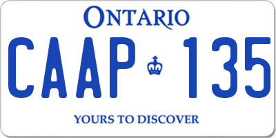 ON license plate CAAP135