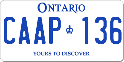 ON license plate CAAP136