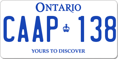 ON license plate CAAP138