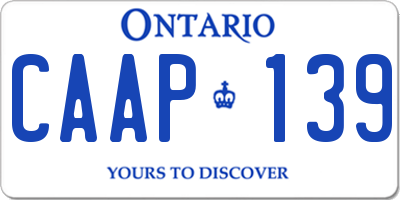 ON license plate CAAP139