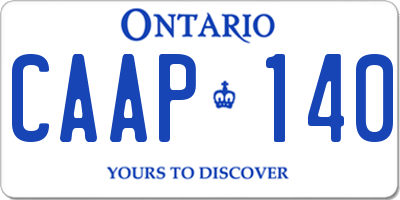 ON license plate CAAP140