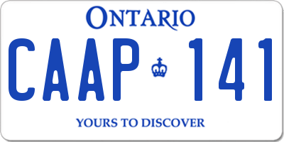 ON license plate CAAP141