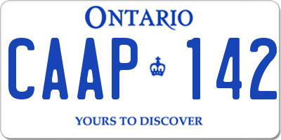 ON license plate CAAP142