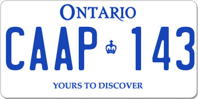 ON license plate CAAP143