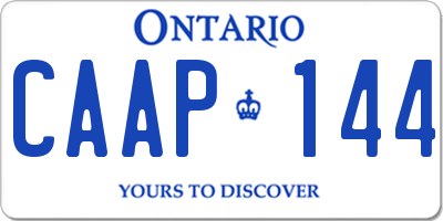 ON license plate CAAP144