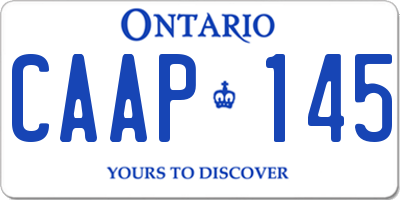 ON license plate CAAP145