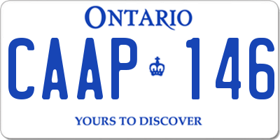 ON license plate CAAP146