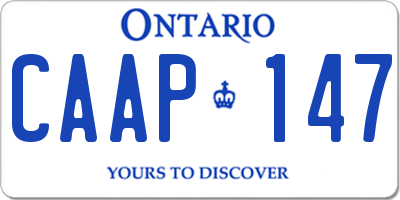 ON license plate CAAP147