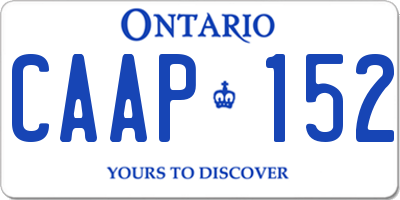 ON license plate CAAP152