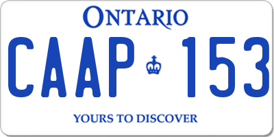 ON license plate CAAP153