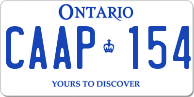 ON license plate CAAP154