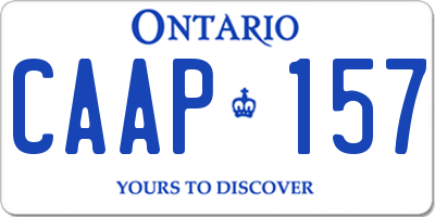 ON license plate CAAP157