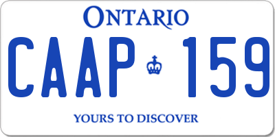 ON license plate CAAP159