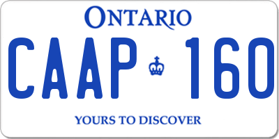 ON license plate CAAP160