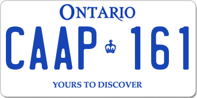 ON license plate CAAP161