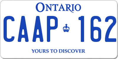 ON license plate CAAP162