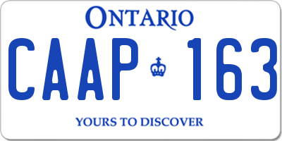 ON license plate CAAP163