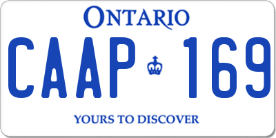 ON license plate CAAP169