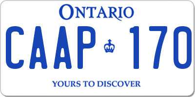 ON license plate CAAP170