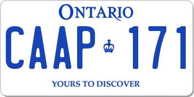 ON license plate CAAP171