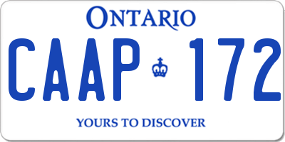 ON license plate CAAP172