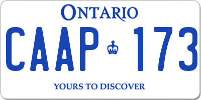 ON license plate CAAP173