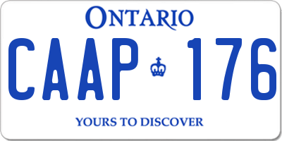 ON license plate CAAP176