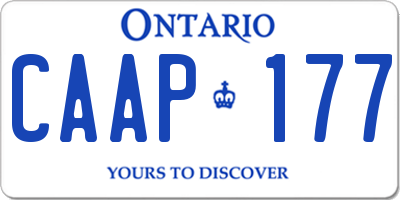 ON license plate CAAP177