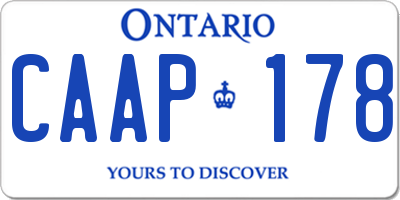 ON license plate CAAP178