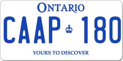 ON license plate CAAP180