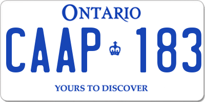 ON license plate CAAP183