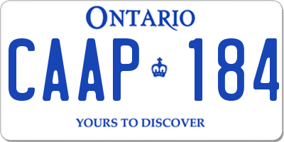 ON license plate CAAP184