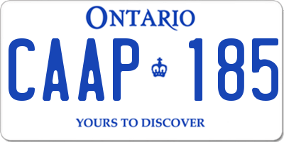 ON license plate CAAP185