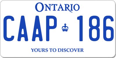 ON license plate CAAP186