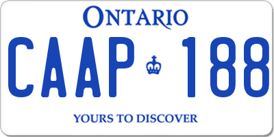 ON license plate CAAP188