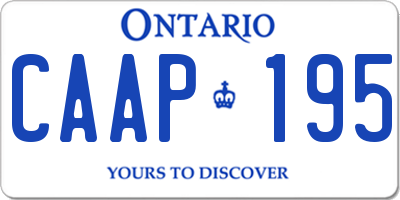 ON license plate CAAP195