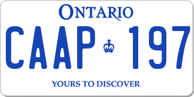 ON license plate CAAP197