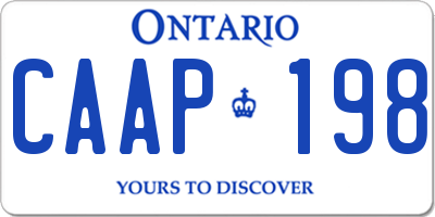 ON license plate CAAP198