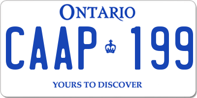 ON license plate CAAP199