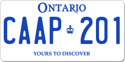 ON license plate CAAP201