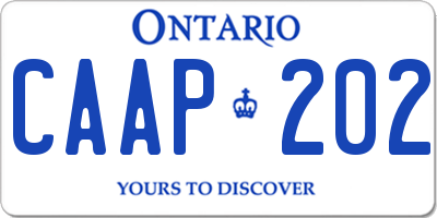 ON license plate CAAP202