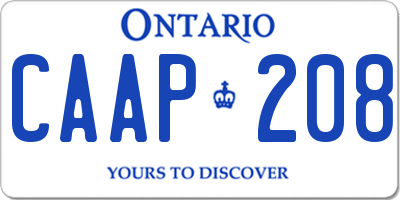 ON license plate CAAP208