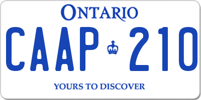 ON license plate CAAP210