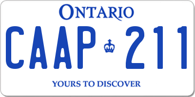 ON license plate CAAP211