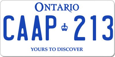 ON license plate CAAP213