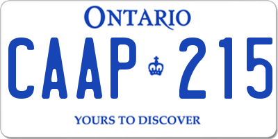 ON license plate CAAP215