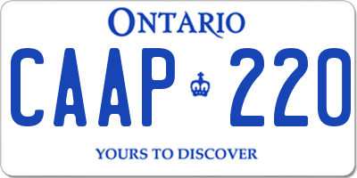 ON license plate CAAP220