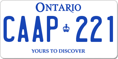 ON license plate CAAP221