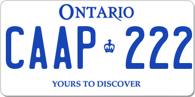 ON license plate CAAP222